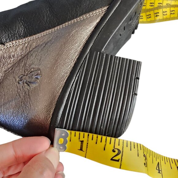 Fly London Womens Booties, Leather, Heeled, Bronze, Black, Size 39 / US 8-8.5 - Picture 8 of 11